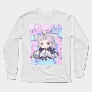 An Anime Girl with a Mouse on her Head Long Sleeve T-Shirt